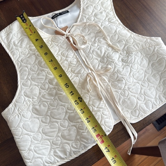 NWT Heart Quilted Embroidered tie vest medium - Picture 6 of 8